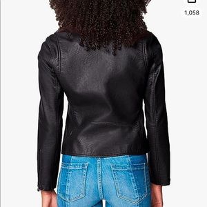 BLANKNYC women’s semi fitted vegan leather motorcycle jacket